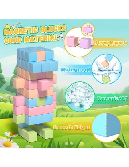 30 Cubos Magnéticos Macaron Xinzhoushihui - Juguetes STEM 2.5 cm