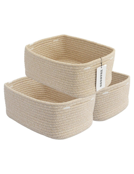 Cestas de Almacenamiento Tejidas XUANGUO 30x20x12 cm - 3 Piezas