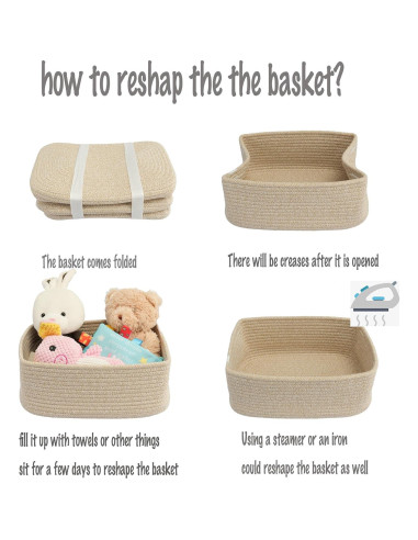 Cestas de Almacenamiento Tejidas XUANGUO 30x20x12 cm - 3 Piezas