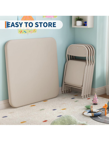 Juego de Mesa y Sillas Plegables GarveeHome 3 Piezas Beige