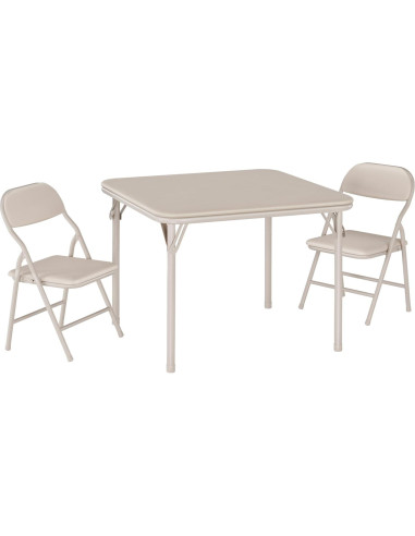 Juego de Mesa y Sillas Plegables GarveeHome 3 Piezas Beige