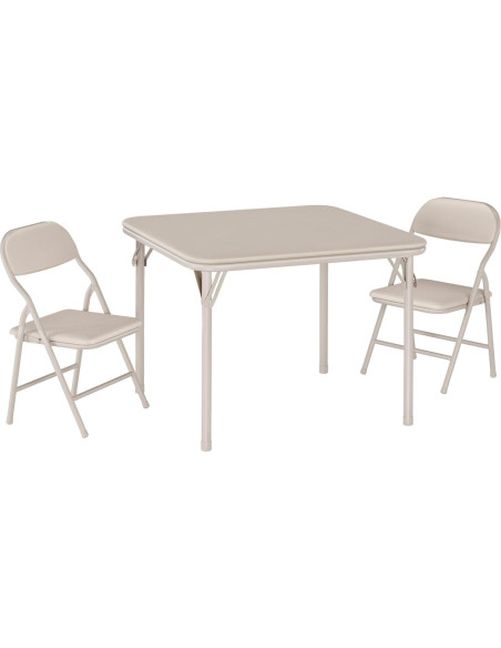 Juego de Mesa y Sillas Plegables GarveeHome 3 Piezas Beige