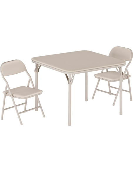 Juego de Mesa y Sillas Plegables GarveeHome 3 Piezas Beige