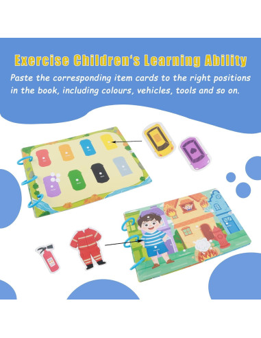 Libro Ocupado Montessori AOYITIDU 10 Páginas Actividades 3+ Años