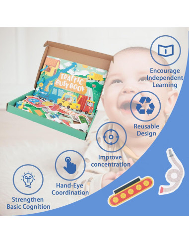 Libro Ocupado Montessori AOYITIDU 10 Páginas Actividades 3+ Años