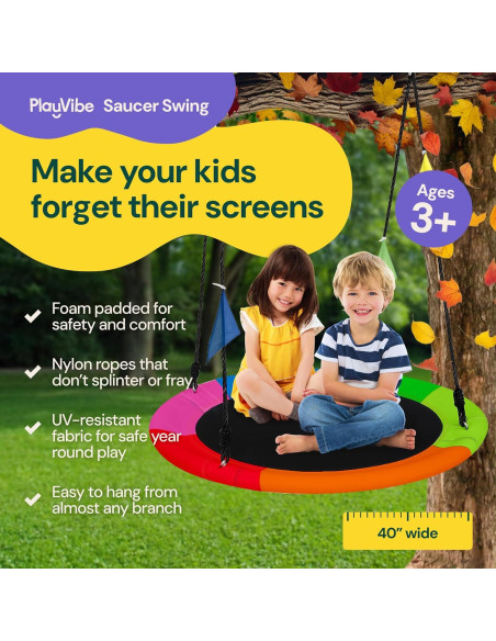 Columpio de Plato PLAYVIBE 101.6 cm Multicolor 200 kg