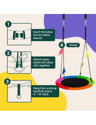 Columpio de Plato PLAYVIBE 101.6 cm Multicolor 200 kg