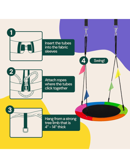 Columpio de Plato PLAYVIBE 101.6 cm Multicolor 200 kg