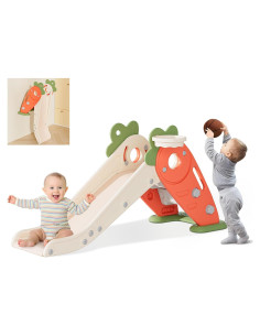 Tobogán Plegable BIERUM para Niños 3 en 1 con Aro Naranja