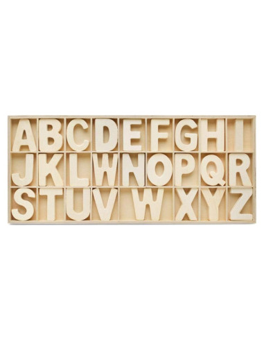 Bandeja de Letras de Madera ABC Woodpeckers 104 Piezas