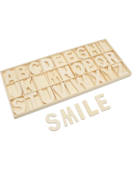 Bandeja de Letras de Madera ABC Woodpeckers 104 Piezas