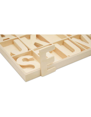Bandeja de Letras de Madera ABC Woodpeckers 104 Piezas