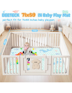 Alfombra de Juego Acolchada Deeteck 180x150 cm Verde Oceánico 2