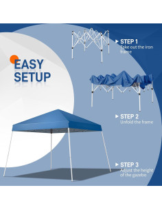 Carpa Plegable Impermeable Gearvato 3x3m Azul para Eventos 2