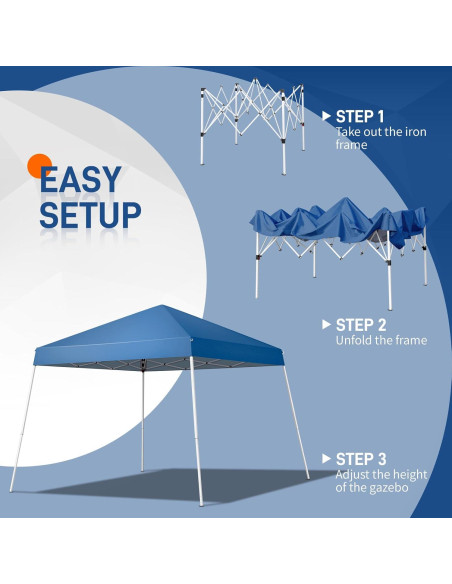 Carpa Plegable Impermeable Gearvato 3x3m Azul para Eventos