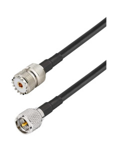 Cable coaxial RG58 1m MINI-UHF macho a SO-239 UHF hembra 2