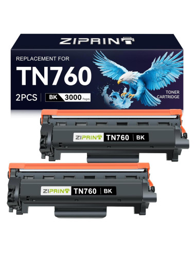 Cartuchos de Tóner ZIPRINT TN760 Compatible para Brother - 2 Paquete