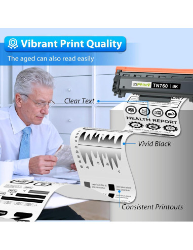 Cartuchos de Tóner ZIPRINT TN760 Compatible para Brother - 2 Paquete