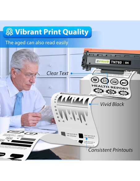 Cartuchos de Tóner ZIPRINT TN760 Compatible para Brother - 2 Paquete