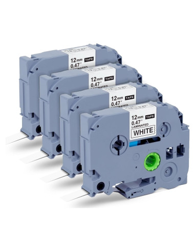 Cinta de Etiqueta Laminada LFPERT 12mm Blanca - Paquete de 4