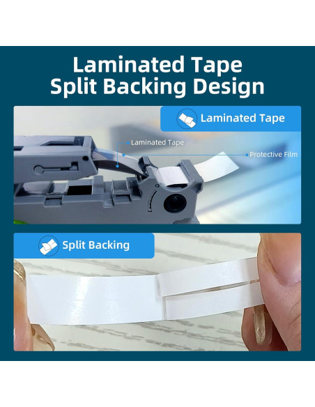 Cinta de Etiqueta Laminada LFPERT 12mm Blanca - Paquete de 4