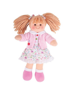 Muñeca de trapo Poppy Bigjigs 28cm para bebés 1 año