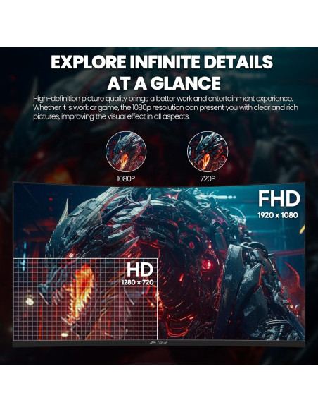 Monitor Curvo CRUA 32" FHD 200Hz VA 1800R HDMI DP Negro