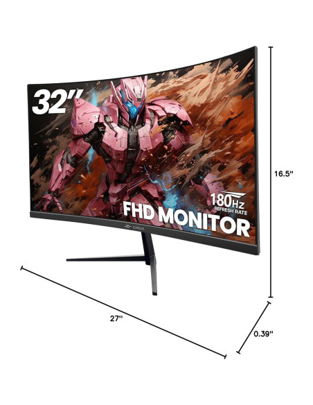 Monitor Curvo CRUA 32" FHD 200Hz VA 1800R HDMI DP Negro
