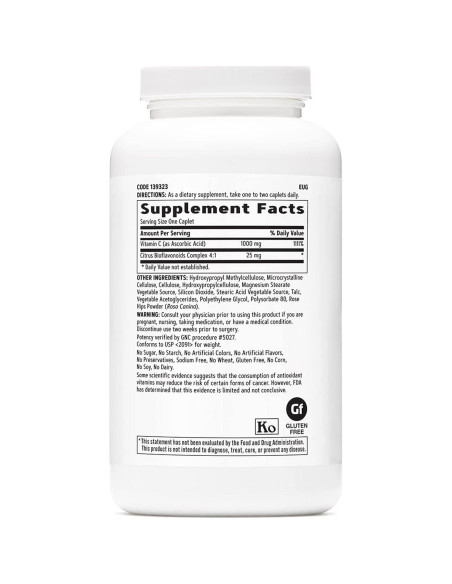 GNC Vitamina C 1000mg con Bioflavonoides y Escaramujo 180 Tabletas GNC Vitamina C 1000mg con Bioflavonoides y Escaramujo 180 Tabletas