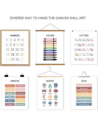 Conjunto de 6 Pósteres Educativos UNXIS para Preescolar 20.32x25.4cm
