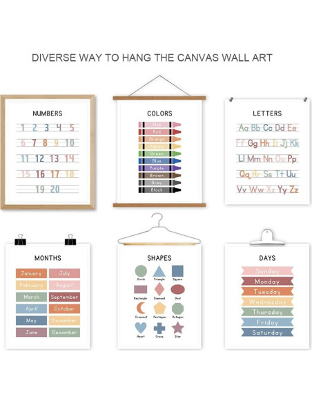 Conjunto de 6 Pósteres Educativos UNXIS para Preescolar 20.32x25.4cm