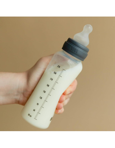 Biberón Anticólico BIBS 270 ml Silicona Libre BPA Marfil