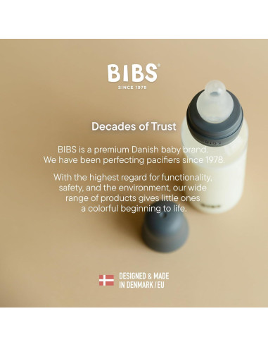 Biberón Anticólico BIBS 270 ml Silicona Libre BPA Marfil