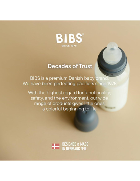 Biberón Anticólico BIBS 270 ml Silicona Libre BPA Marfil