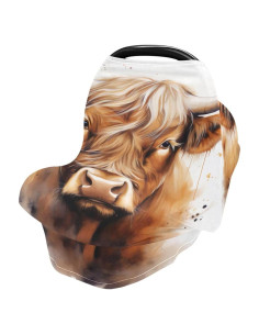 Cubierta de Asiento de Coche para Bebés Suave Vaca Acuarela