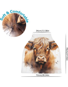 Cubierta de Asiento de Coche para Bebés Suave Vaca Acuarela 2