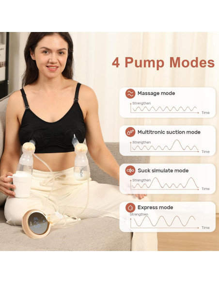 Bomba de Pecho Eléctrica Doble NCVI 8100 4 Modos 9 Niveles