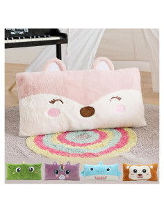 Almohada Lumbar de Peluche Snugtown Zorro Rosa 30x60 cm