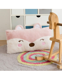 Almohada Lumbar de Peluche Snugtown Zorro Rosa 30x60 cm 2
