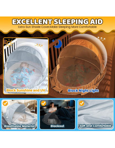 Red de Mosquito Plegable Orzbow para Cuna y Parque Bebé 120x56 cm 2