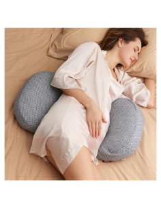 Almohada Portátil para Embarazo Momcozy - Soporte Curvo Gris