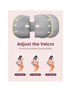Almohada Portátil para Embarazo Momcozy - Soporte Curvo Gris 2