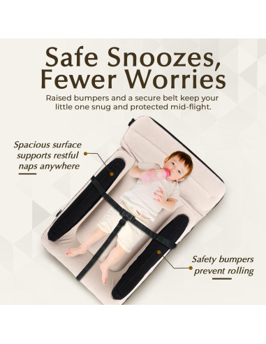 Cama de avión inflable para niños Plumb Line 2.02 kg con almohada y manta