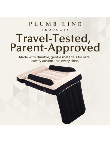 Cama de avión inflable para niños Plumb Line 2.02 kg con almohada y manta