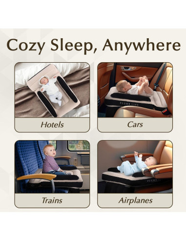 Cama de avión inflable para niños Plumb Line 2.02 kg con almohada y manta