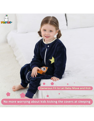 Saco de Dormir MICHLEY para Bebé 1-3 Años Manga Larga Búho