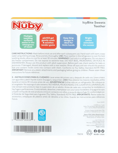 Anillo de Dentición Nuby IcyBite Donut y Helado 3+ Meses