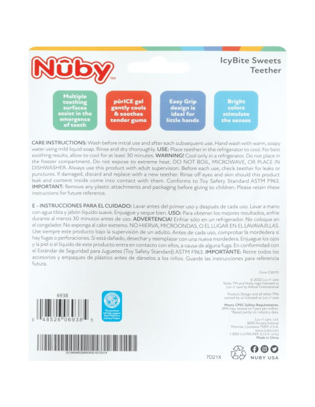 Anillo de Dentición Nuby IcyBite Donut y Helado 3+ Meses