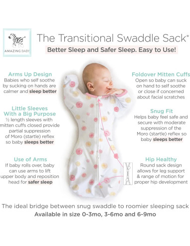 Saco de Envoltura Transicional Bebé Asombroso 0-3 Meses