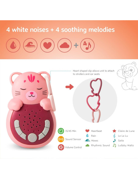 Calmante para Bebés Cloud b Sweet Dreamz Gato con Luz y Sonidos